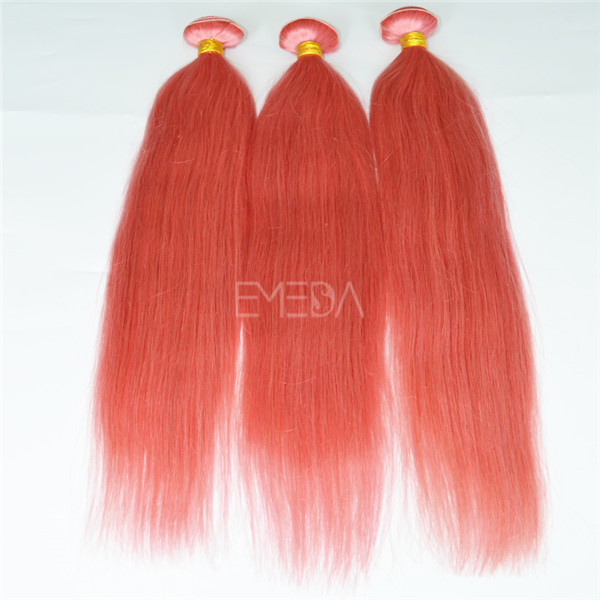 Pink color Brazilian hair bundles LJ140
